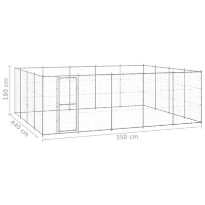 Gabbia per Cani da Esterno in Acciaio Zincato 24,2 m²