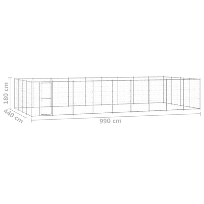 Gabbia per Cani da Esterno in Acciaio Zincato 43,56m² | homemem39