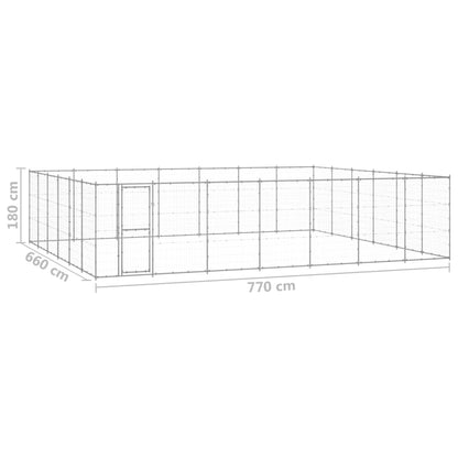 Gabbia per Cani da Esterno in Acciaio Zincato 50,82 m² | homemem39