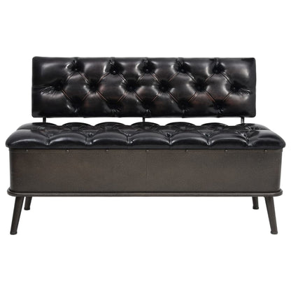 Cassapanca con Schienale 110 cm Nera in Similpelle | homemem39