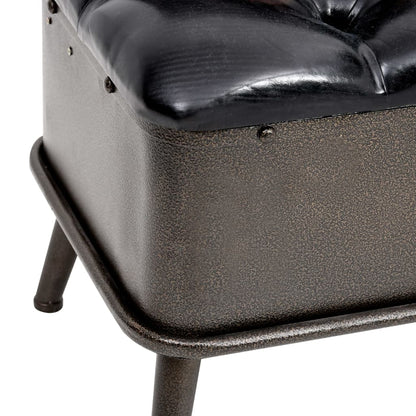 Cassapanca con Schienale 110 cm Nera in Similpelle | homemem39