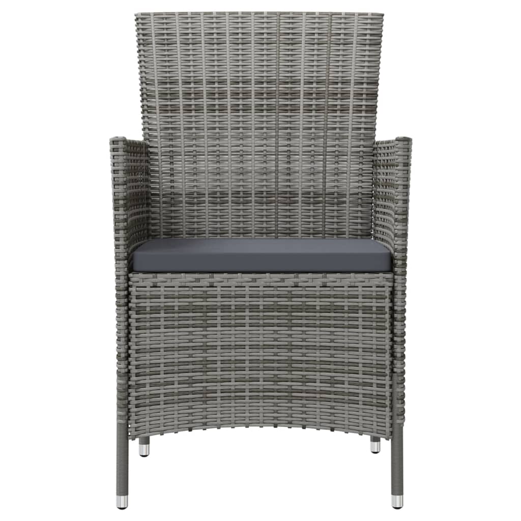 Sedie da Giardino 2 pz con Cuscini in Polyrattan Grigio | homemem39