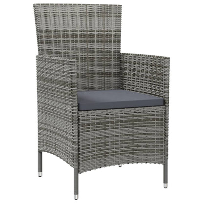 Sedie da Giardino 4 pz con Cuscini in Polyrattan Grigio | homemem39