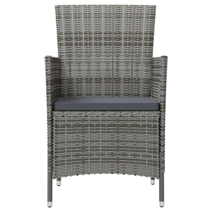 Sedie da Giardino 4 pz con Cuscini in Polyrattan Grigio | homemem39