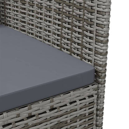Sedie da Giardino 4 pz con Cuscini in Polyrattan Grigio | homemem39