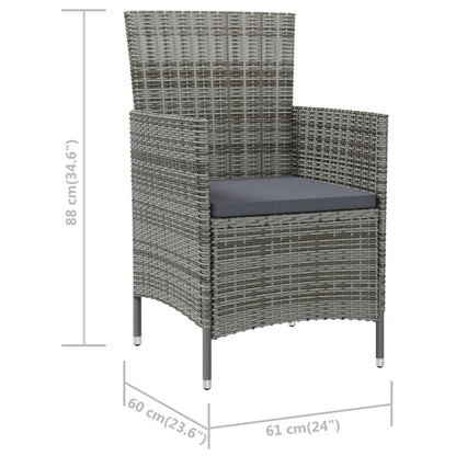 Sedie da Giardino 4 pz con Cuscini in Polyrattan Grigio | homemem39