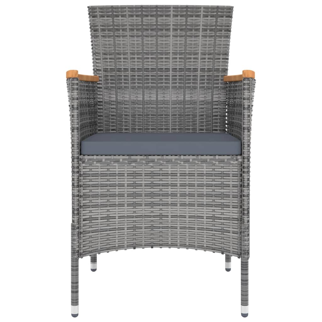 Sedie da Pranzo da Giardino 4 pz in Polyrattan Grigio | homemem39