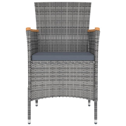 Sedie da Pranzo da Giardino 4 pz in Polyrattan Grigio | homemem39