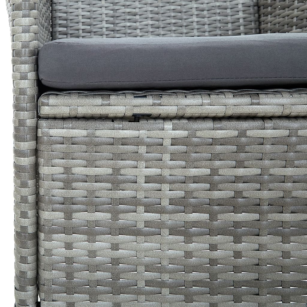 Sedie da Pranzo da Giardino 4 pz in Polyrattan Grigio | homemem39