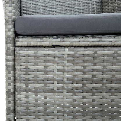 Sedie da Pranzo da Giardino 4 pz in Polyrattan Grigio | homemem39