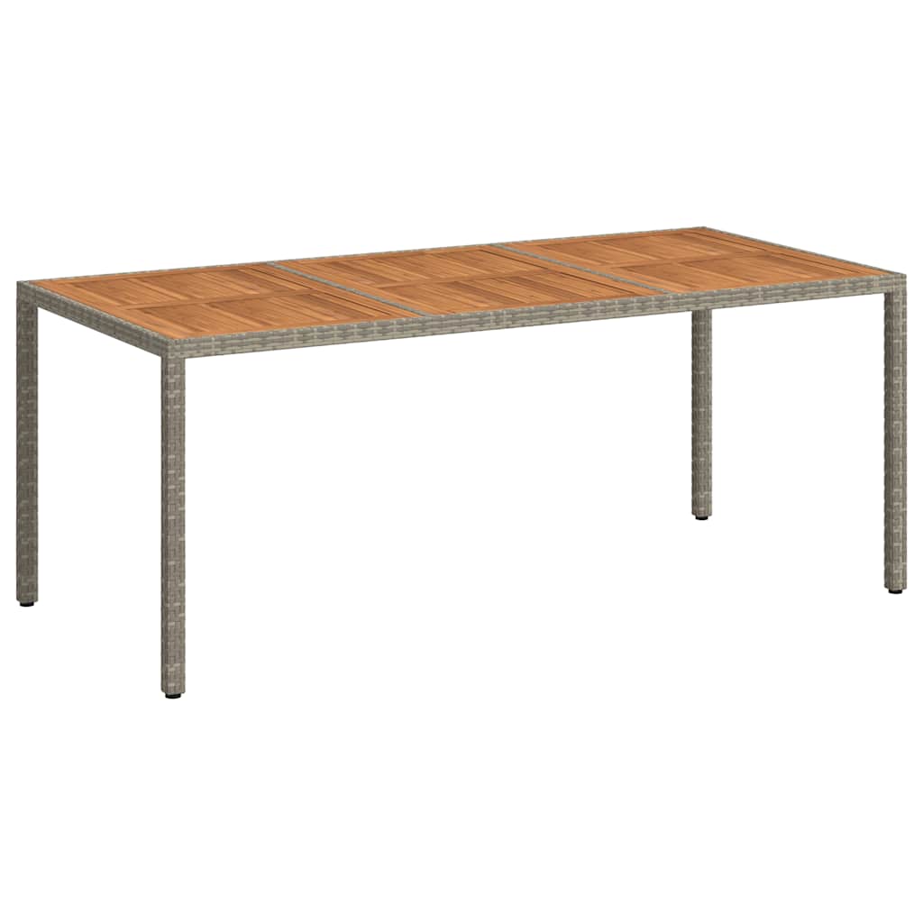 Tavolo Giardino 190x90x75 cm Polyrattan Legno di Acacia Grigio | homemem39