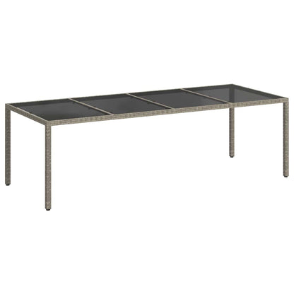 Tavolo Giardino Grigio 250x100x75cm Vetro Temperato Polyrattan | homemem39