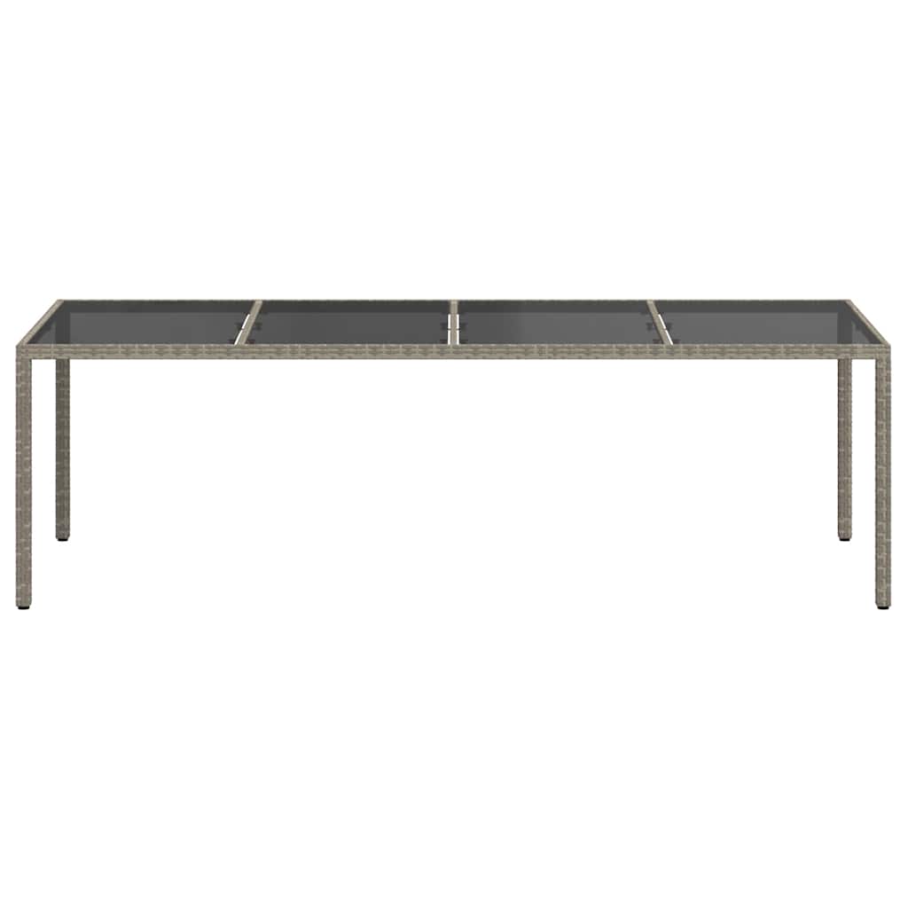 Tavolo Giardino Grigio 250x100x75cm Vetro Temperato Polyrattan | homemem39