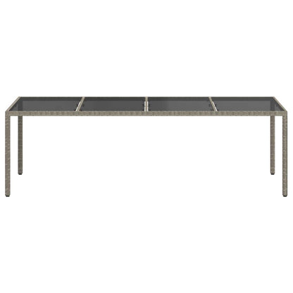 Tavolo Giardino Grigio 250x100x75cm Vetro Temperato Polyrattan | homemem39