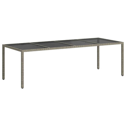 Tavolo Giardino Grigio 250x100x75cm Vetro Temperato Polyrattan | homemem39