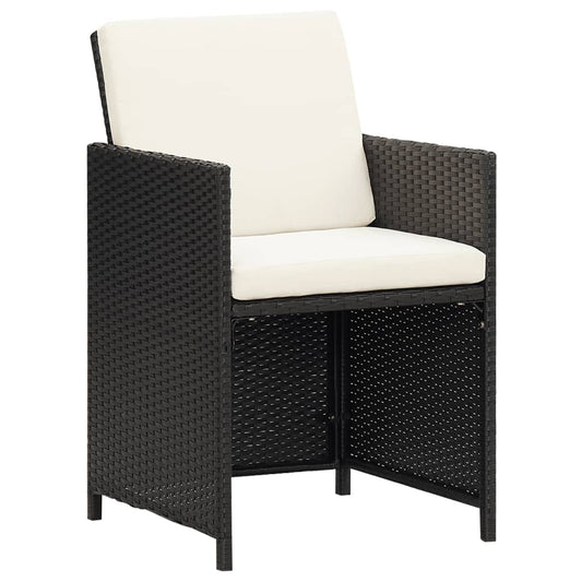 Sedie da Giardino 4 pz in Polyrattan Nero | homemem39