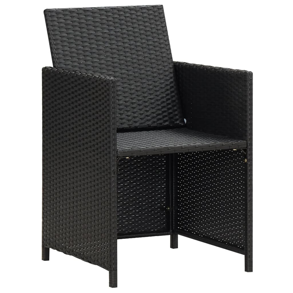 Sedie da Giardino 4 pz in Polyrattan Nero | homemem39