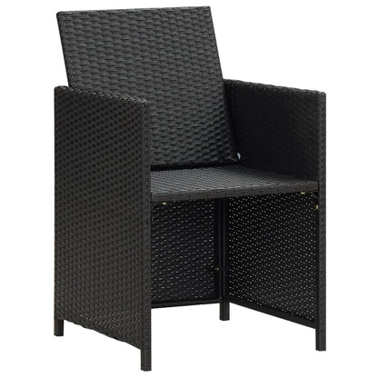 Sedie da Giardino 4 pz in Polyrattan Nero | homemem39