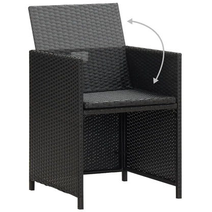 Sedie da Giardino 4 pz in Polyrattan Nero | homemem39