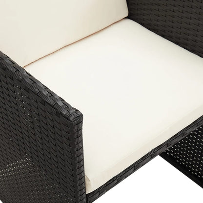 Sedie da Giardino 4 pz in Polyrattan Nero | homemem39