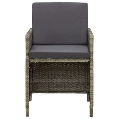 Sedie da Giardino 4 pz con Cuscini in Polyrattan Grigio | homemem39