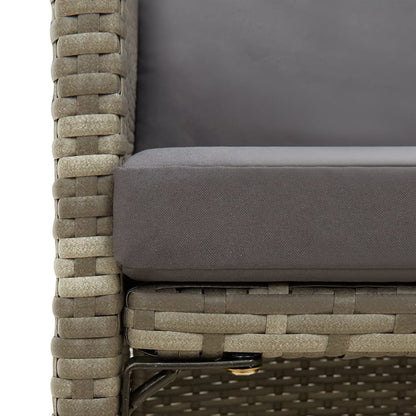 Sedie da Giardino 4 pz con Cuscini in Polyrattan Grigio | homemem39