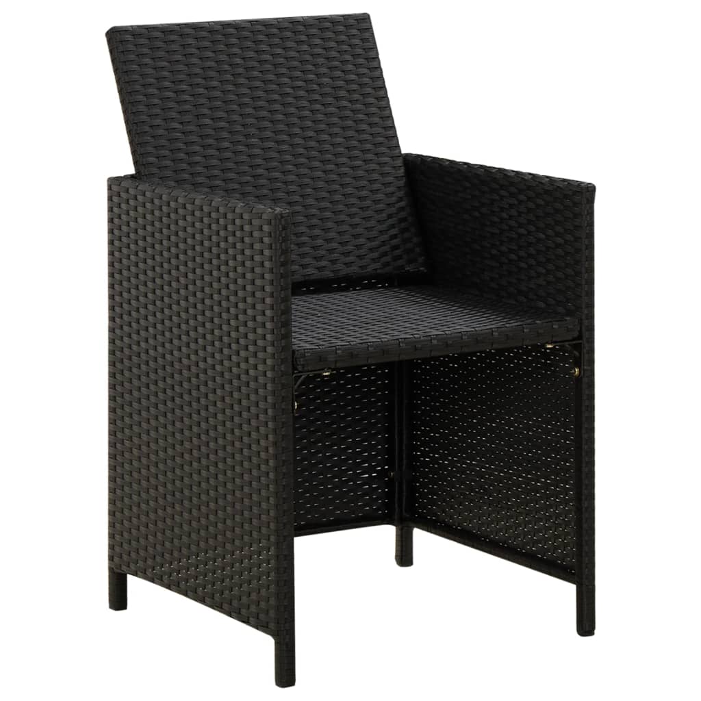 Set Sedie da Giardino con Poggiapiedi 4 pz in Polyrattan Nero | homemem39