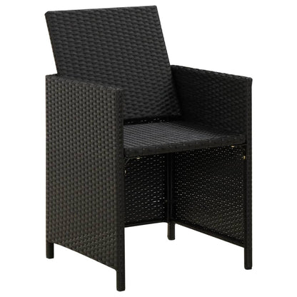 Set Sedie da Giardino con Poggiapiedi 4 pz in Polyrattan Nero | homemem39