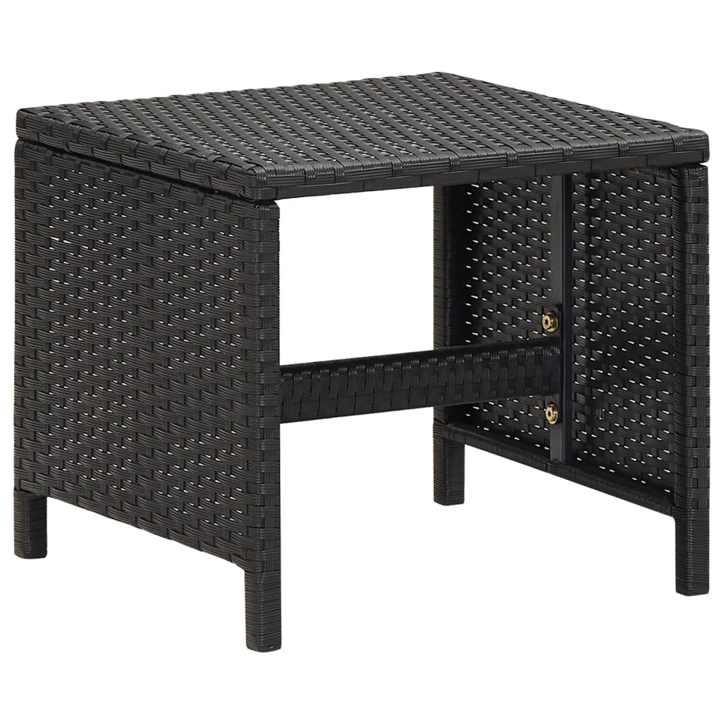 Set Sedie da Giardino con Poggiapiedi 4 pz in Polyrattan Nero | homemem39