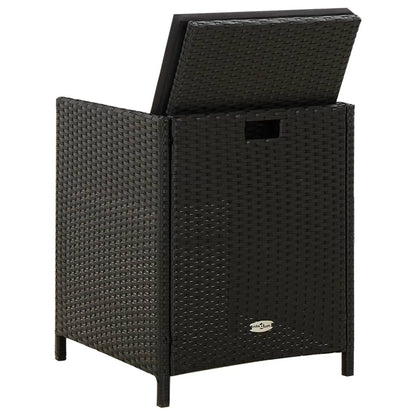 Sedie da Giardino con Cuscini 2 pz in Polyrattan Nere | homemem39