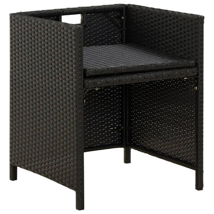 Sedie da Giardino con Cuscini 2 pz in Polyrattan Nere | homemem39