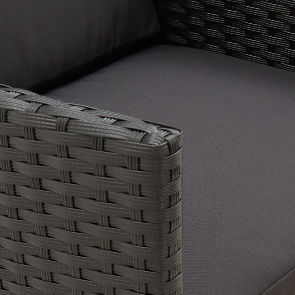 Sedie da Giardino con Cuscini 2 pz in Polyrattan Nere | homemem39