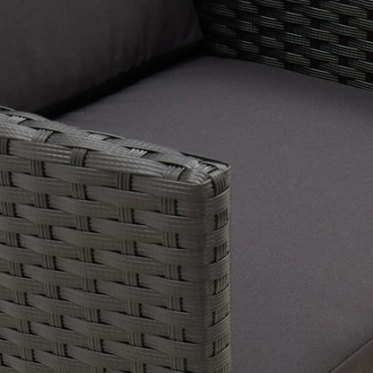 Sedie da Giardino con Cuscini 2 pz in Polyrattan Nere | homemem39