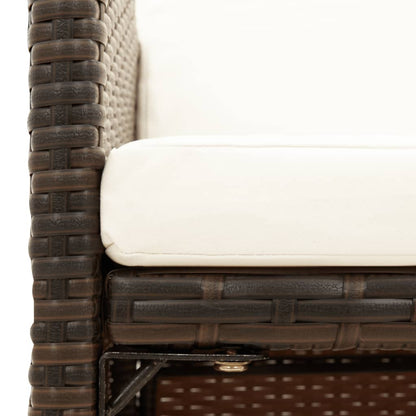 Sedie da Giardino con Cuscini 4 pz in Polyrattan Marrone | homemem39