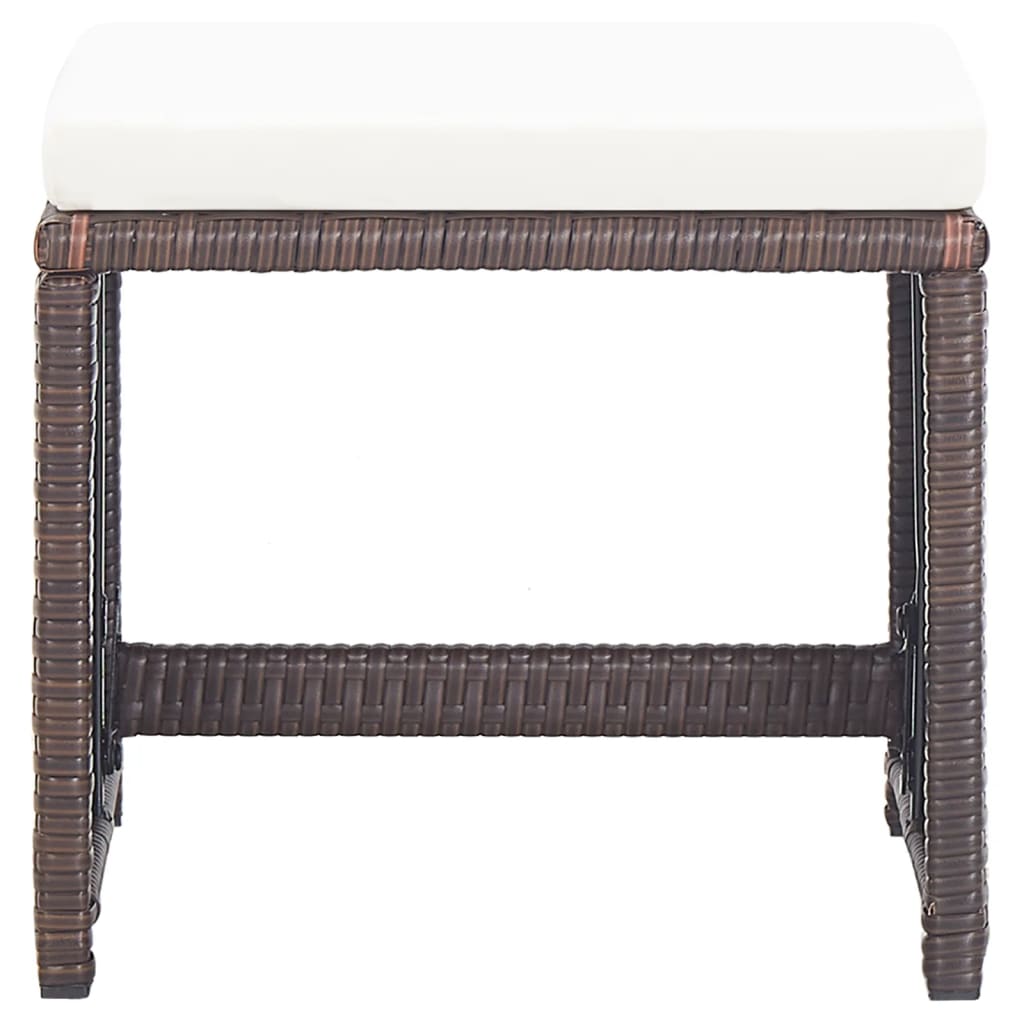 Sgabelli da Giardino 4 pz con Cuscini in Polyrattan Marrone | homemem39