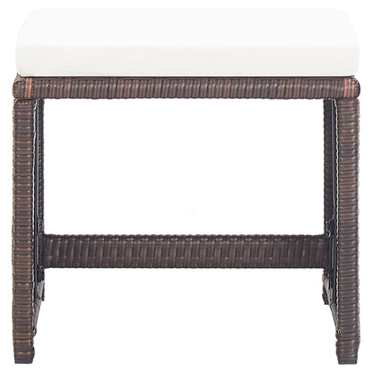 Sgabelli da Giardino 4 pz con Cuscini in Polyrattan Marrone | homemem39