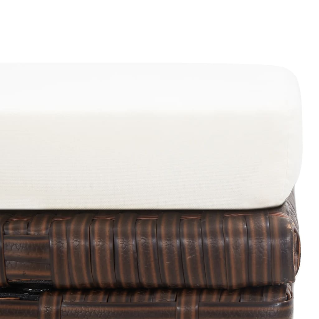 Sgabelli da Giardino 4 pz con Cuscini in Polyrattan Marrone | homemem39