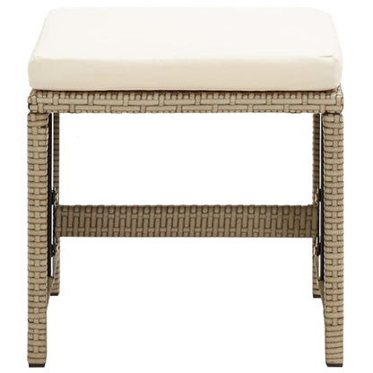 Sgabelli da Giardino 4 pz con Cuscini in Polyrattan Beige | homemem39