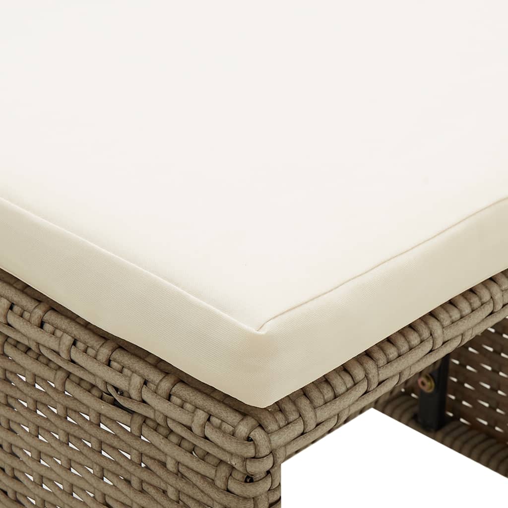 Sgabelli da Giardino 4 pz con Cuscini in Polyrattan Beige | homemem39