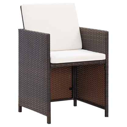 Set Sedie da Giardino e Poggiapiedi 4 pz in Polyrattan Marrone | homemem39