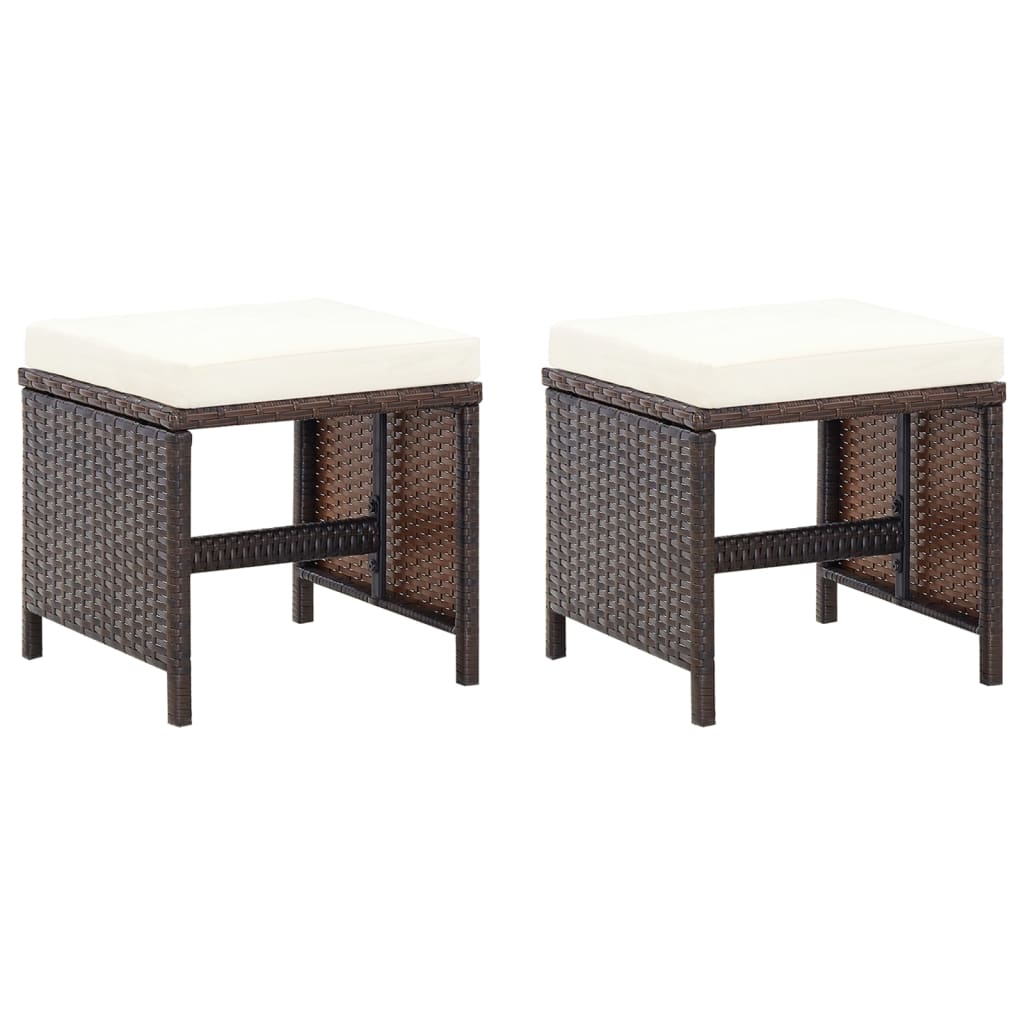 Set Sedie da Giardino e Poggiapiedi 4 pz in Polyrattan Marrone | homemem39