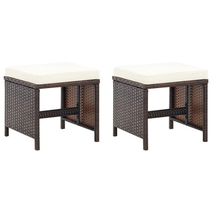 Set Sedie da Giardino e Poggiapiedi 4 pz in Polyrattan Marrone | homemem39