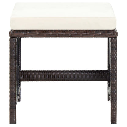 Set Sedie da Giardino e Poggiapiedi 4 pz in Polyrattan Marrone | homemem39
