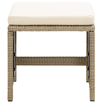 Sedie da Giardino con Sgabelli 2 pz in Polyrattan Beige | homemem39