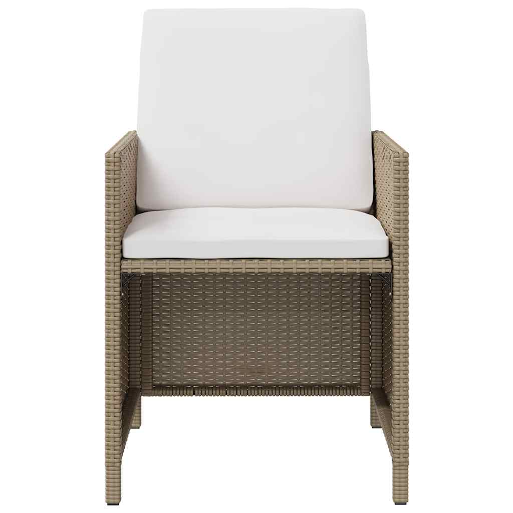 Sedie da Giardino con Sgabelli 2 pz in Polyrattan Beige | homemem39