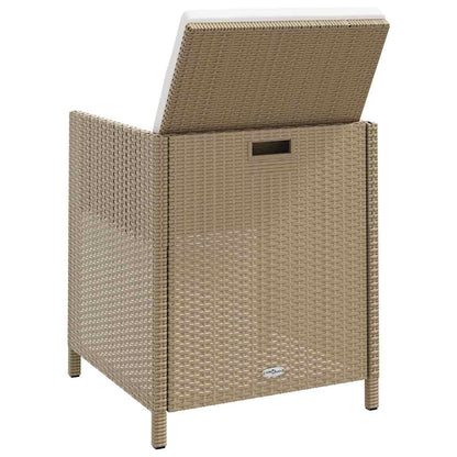 Sedie da Giardino con Sgabelli 2 pz in Polyrattan Beige | homemem39