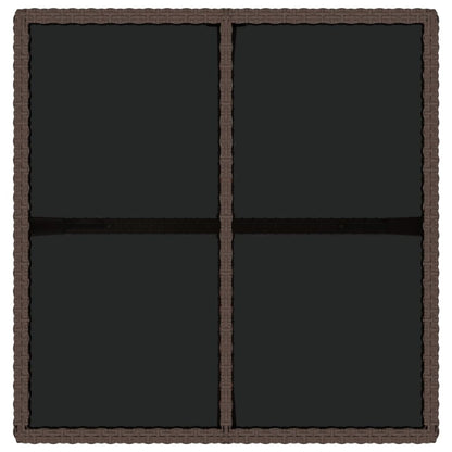 Tavolo da Giardino Marrone 109x107x74 cm in Polyrattan e Vetro - homemem39