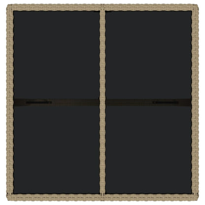 Tavolo da Giardino Beige 109x107x74 cm in Polyrattan e Vetro - homemem39