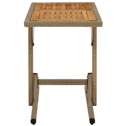 Tavolo da Giardino Beige Legno Massello di Acacia e Polyrattan - homemem39