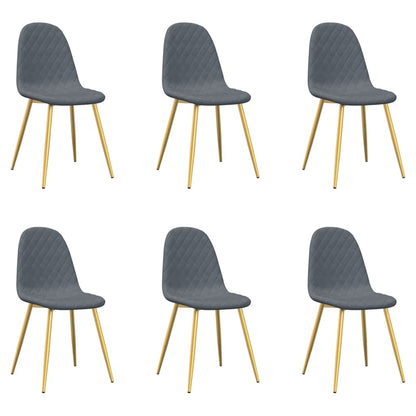 Dining Chairs 6 pcs Dark Gray Velvet